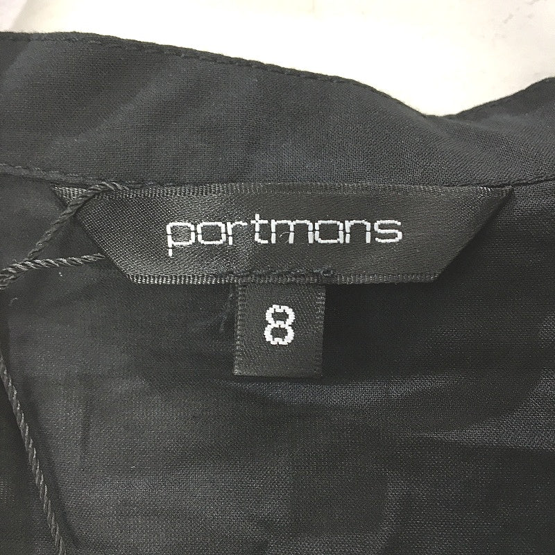 Portmans Black Sheer Patterned Embroidered Blouse w/ Connected Singlet Ladies Sz 8 NEW - Image 3