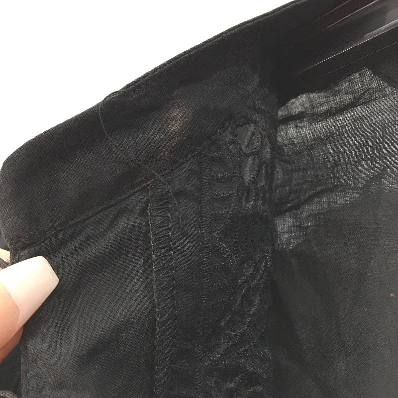 Portmans Black Sheer Patterned Embroidered Blouse w/ Connected Singlet Ladies Sz 8 NEW - Image 4