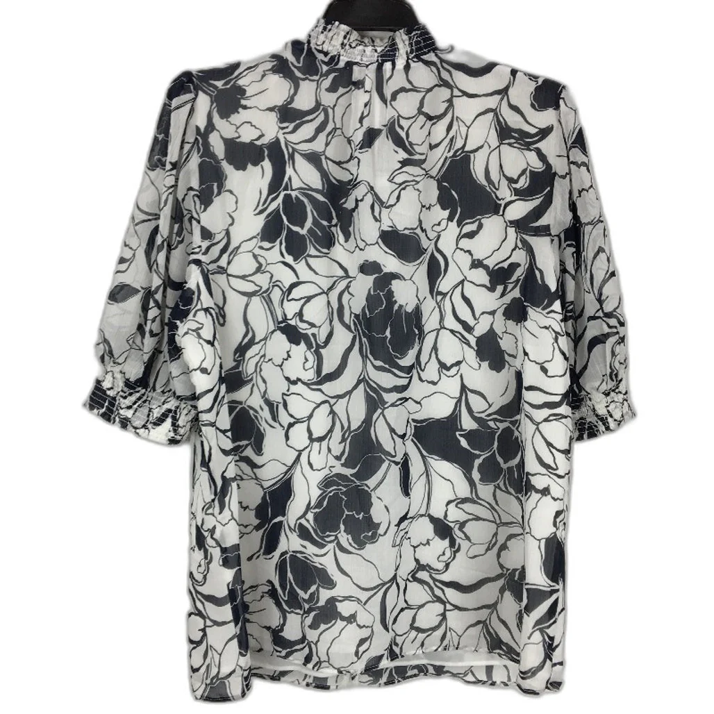 Portmans Blue & White Floral Patterned Light Flowy Blouse Ladies Sz 12 NEW - Image 2