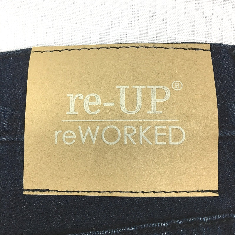 reWORKED re-UP Handcrafted Upcycled Fabrics Blk Tone Alex Patch Jeans Sz 34 - Image 6
