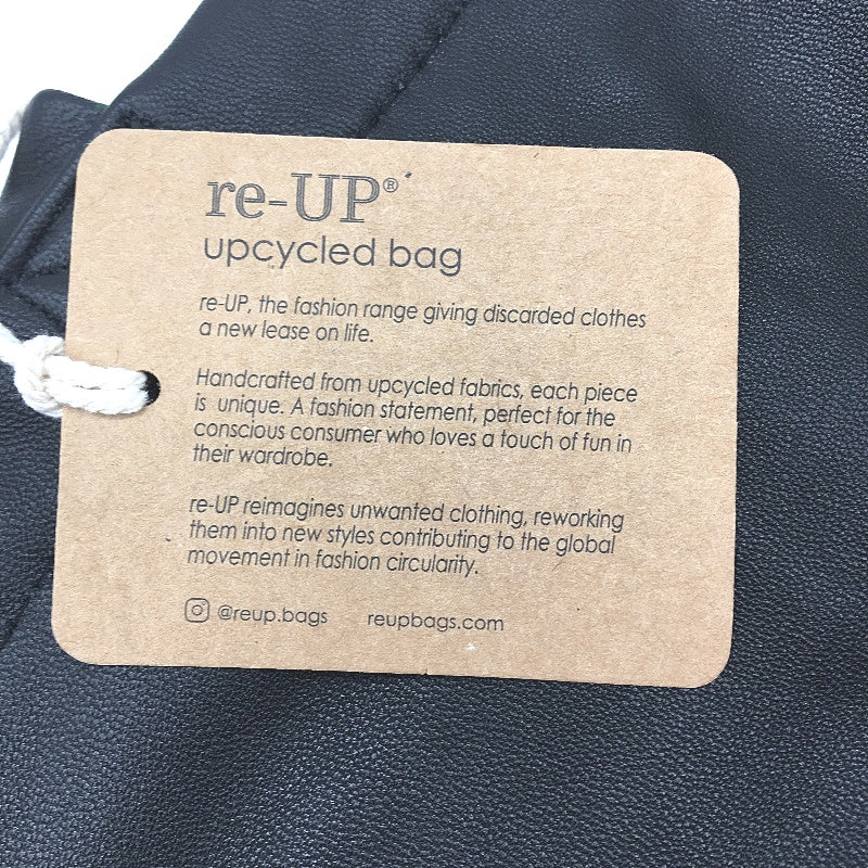 reWORKED by re-UP Handcrafted Upcycled Fabrics Roxy Leather Look Tote Handbag - Image 3