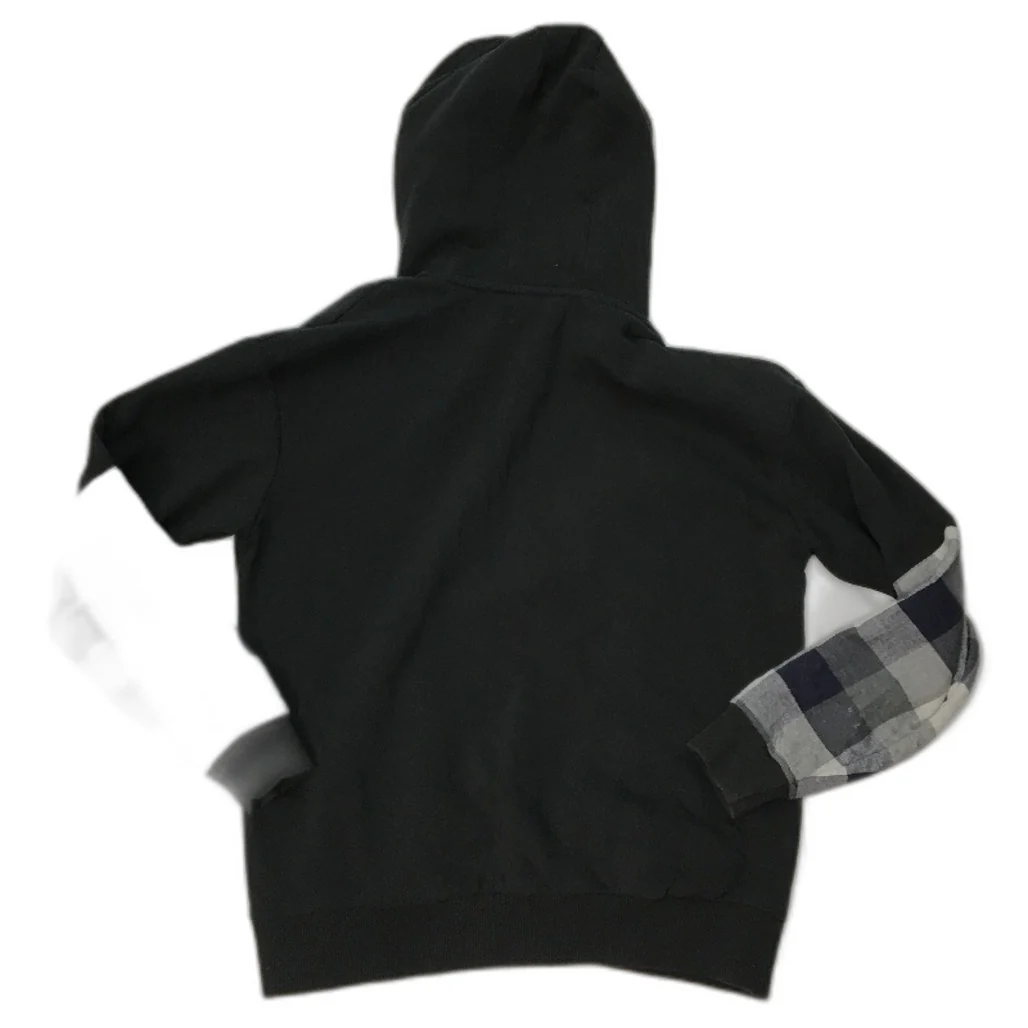 reWORKED re-UP Handcrafted Upcycled Fabrics Marvel Black Hoodie Jumper Size M - Image 2