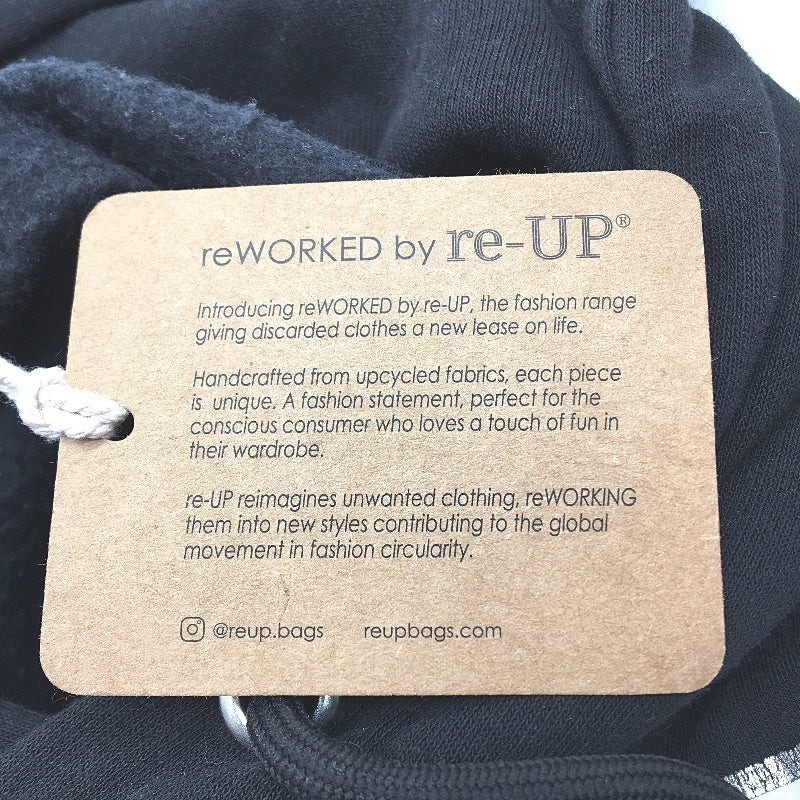 reWORKED re-UP Handcrafted Upcycled Fabrics Marvel Black Hoodie Jumper Size M - Image 4
