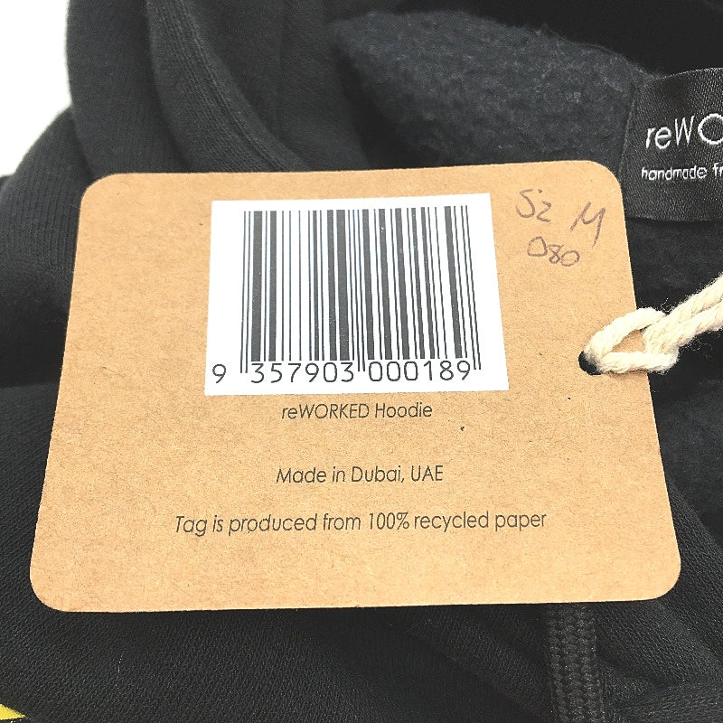 reWORKED re-UP Handcrafted Upcycled Fabrics Marvel Black Hoodie Jumper Size M - Image 5