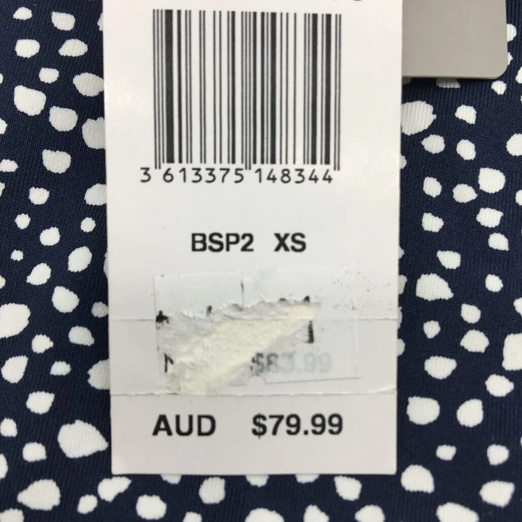 ROXY Polka Dot Navy Blue Open Back One-Piece Woman Swimwear Size XS NEW - Image 5