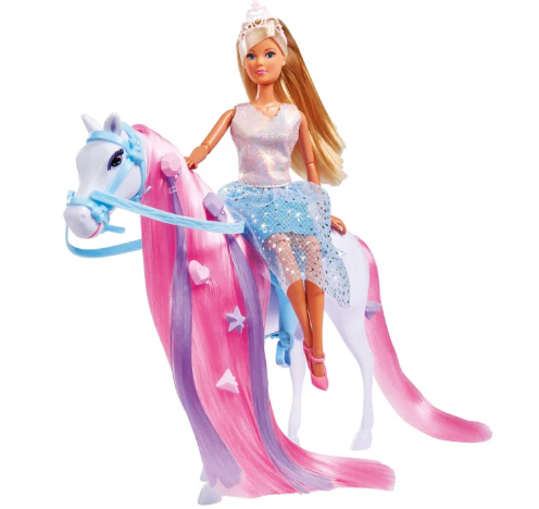 Steffi Love Riding Princess Moveable With Horse & Hair Styling Accessories NEW