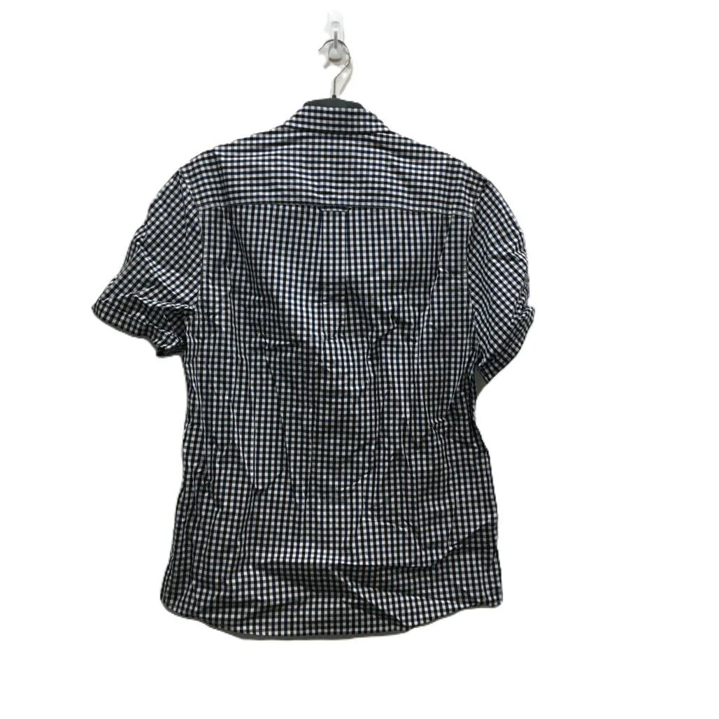 Sample Jeanswest Short Sleeve Men Navy Blue Checkered Shirt Size L NEW - Image 2