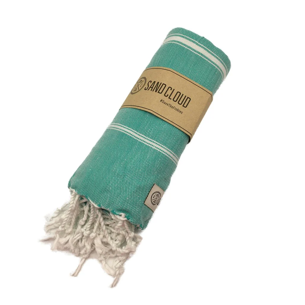 Sand Cloud 100% Turkish Cotton Aqua Seafoam Classic Towel 38" x 64" NEW - Image 5