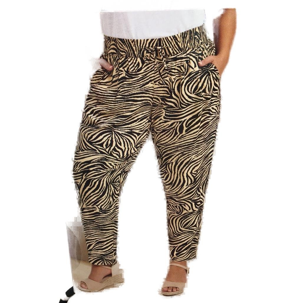 Serra Black & Beige Zebra Print Soft Loungewear Pants Ladies Plus Size 18+ NEW - Image 4