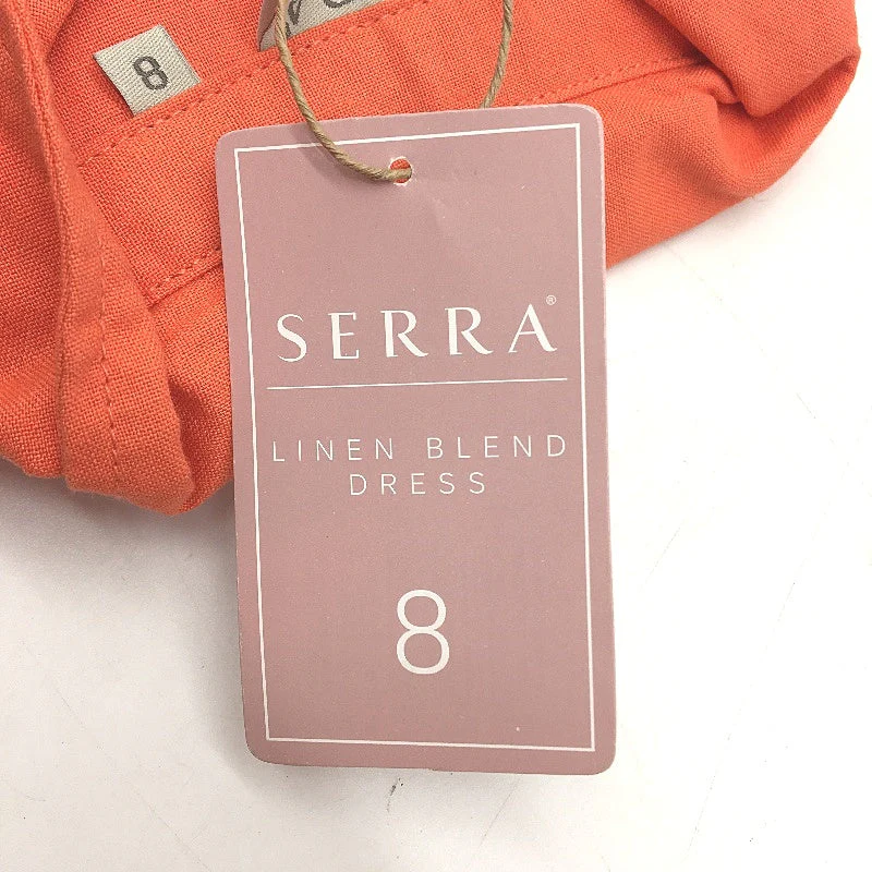 Serra Bright Orange/Pink Linen Blend Button Up Dress Ladies Size 8 NEW - Image 4
