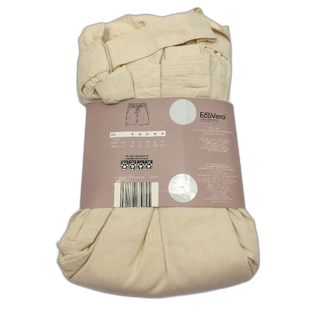 Serra Cream Beige Linen Blend Belted Shorts Ladies Size 16 NEW - Image 2