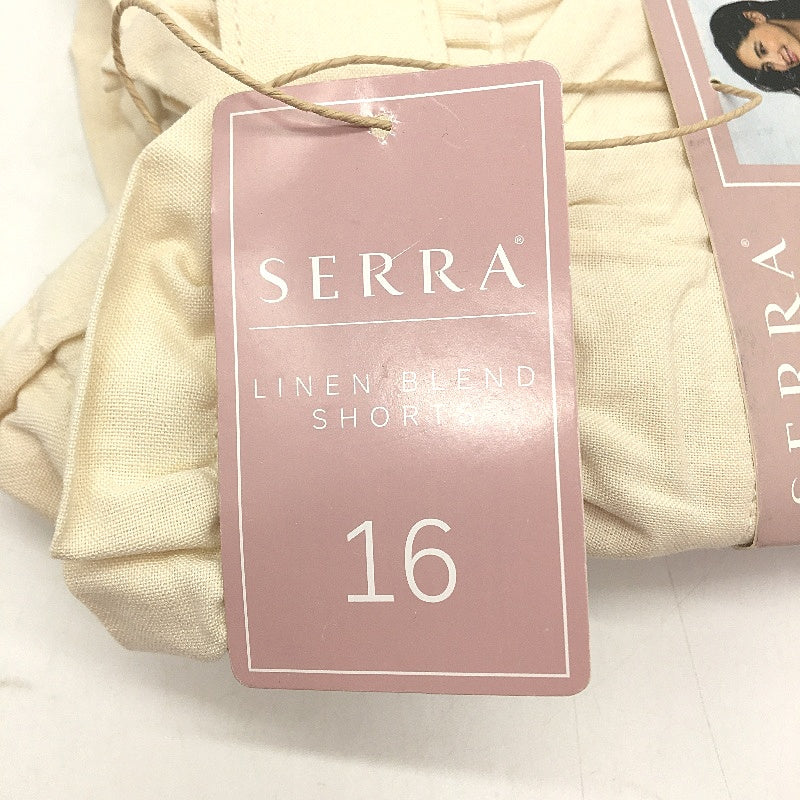 Serra Cream Beige Linen Blend Belted Shorts Ladies Size 16 NEW - Image 4