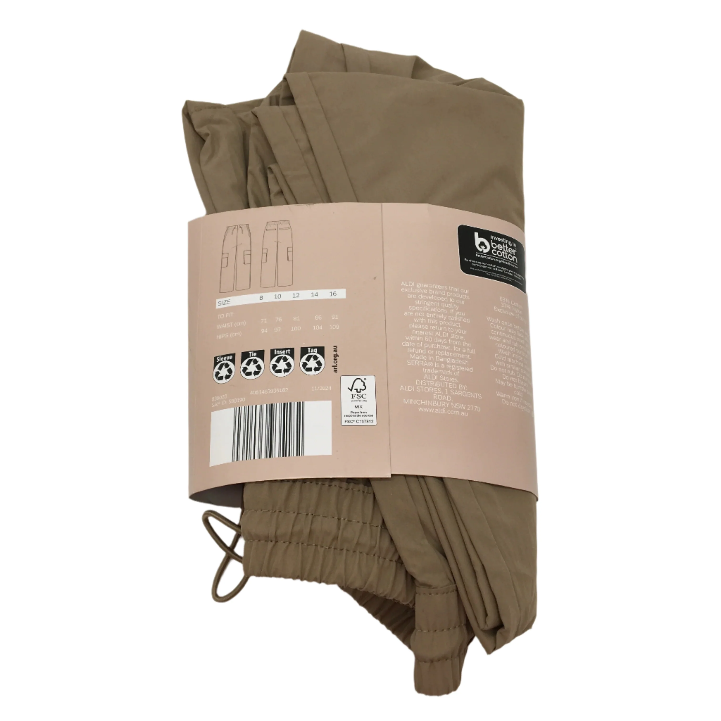 Serra Casual Cotton Blend Brown Cargo Pants Ladies Size 12 NEW - Image 2