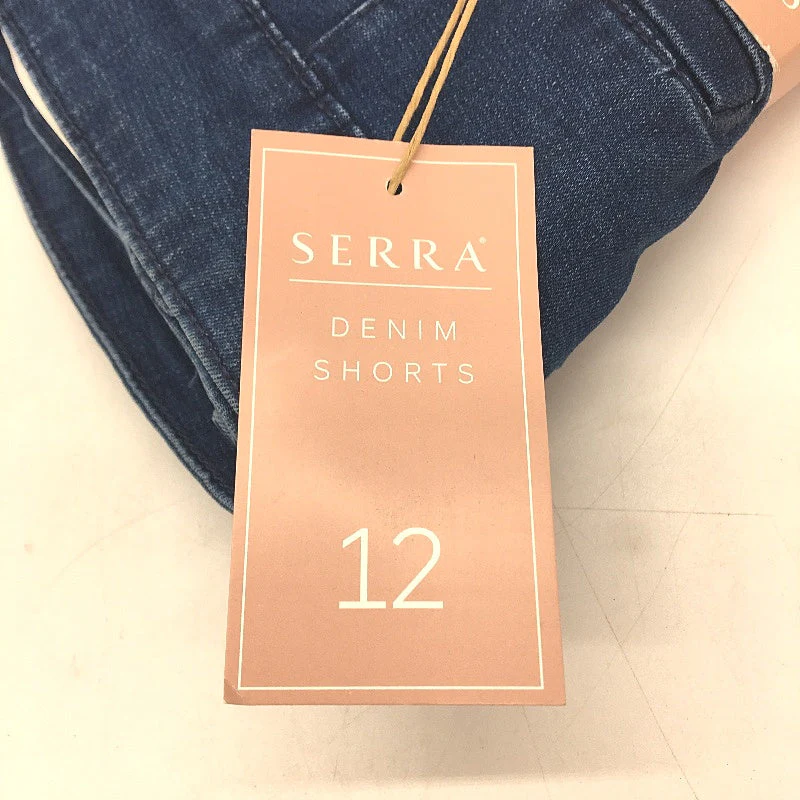 Serra Navy Blue Double Button Denim Shorts Ladies Size 12 NEW - Image 4