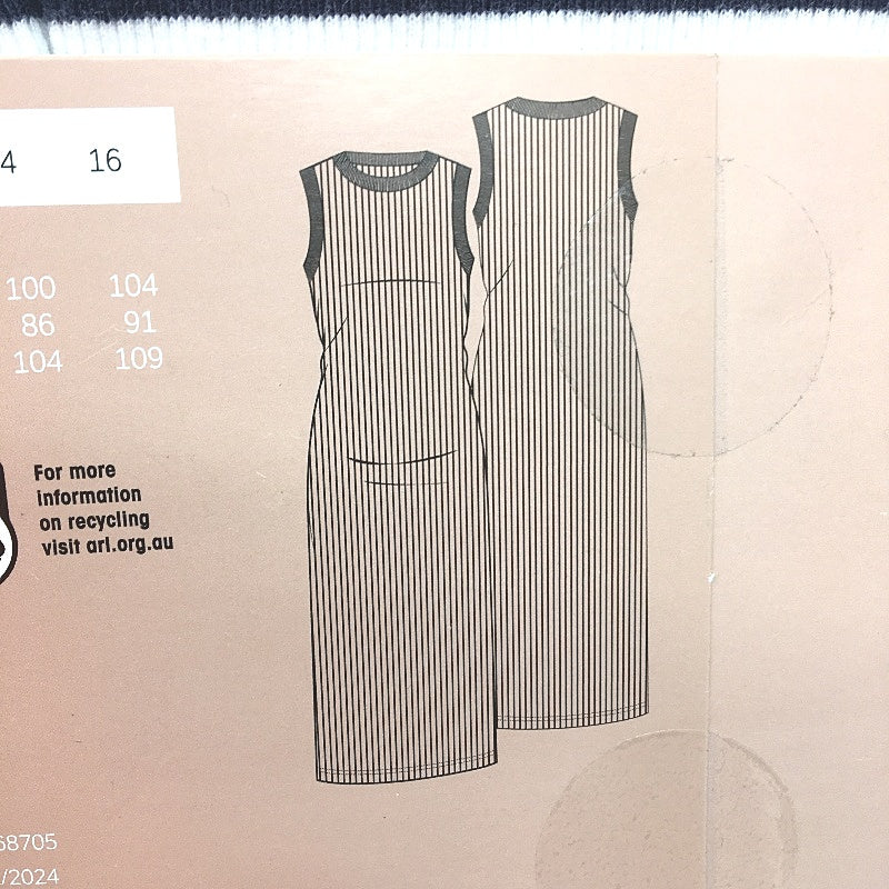Serra Navy Blue & White Striped Midi Summer Dress Ladies Size 10 NEW - Image 6