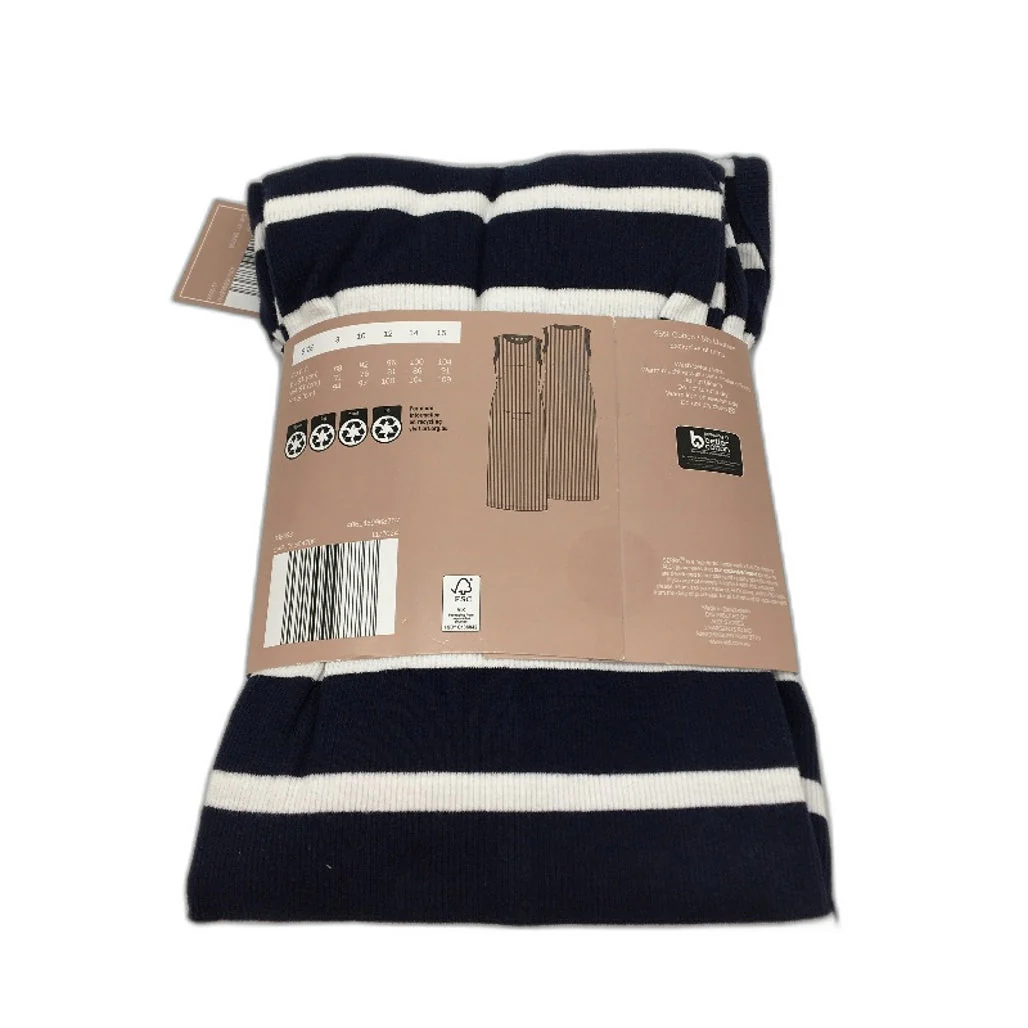 Serra Navy Blue & White Striped Midi Summer Dress Ladies Size 14 NEW - Image 2