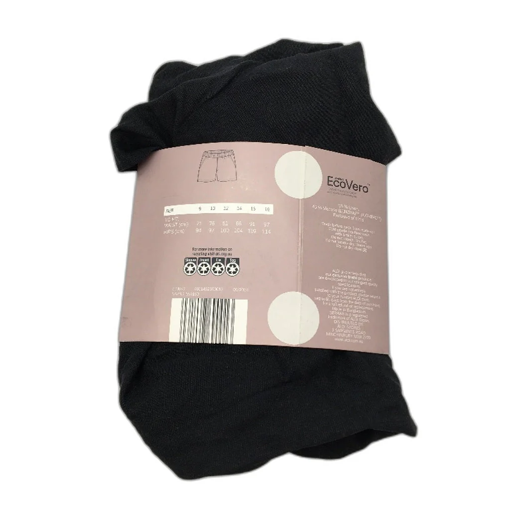 Serra Womens Black Linen Blend Elastic Waist Shorts Ladies Size 12 NEW - Image 2
