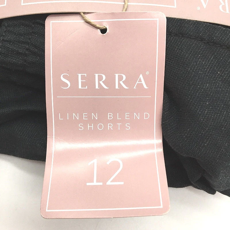 Serra Womens Black Linen Blend Elastic Waist Shorts Ladies Size 12 NEW - Image 3