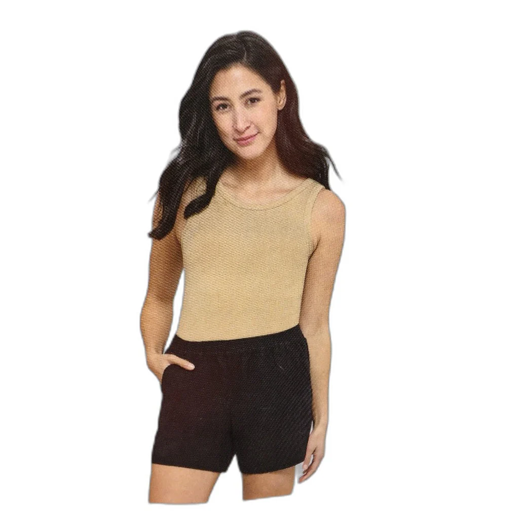 Serra Womens Black Linen Blend Elastic Waist Shorts Ladies Size 12 NEW - Image 4