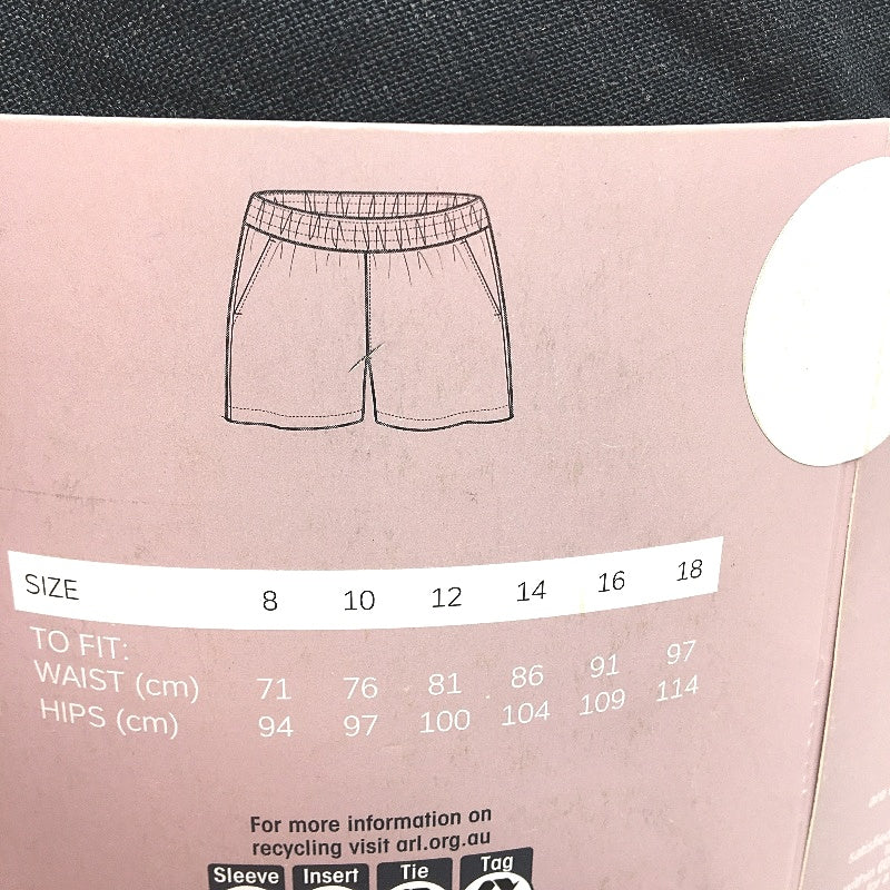 Serra Womens Black Linen Blend Elastic Waist Shorts Ladies Size 12 NEW - Image 5