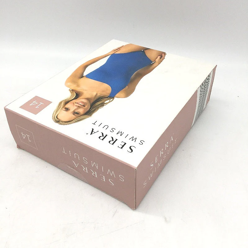 Serra Womens Cobalt Blue One Sholder Textured Swimsuit Size 14 NEW - Image 3