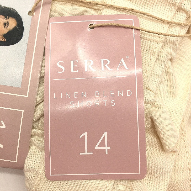 Serra Womens Cream Linen Blend Belted Waist Shorts Ladies Size 14 NEW - Image 3