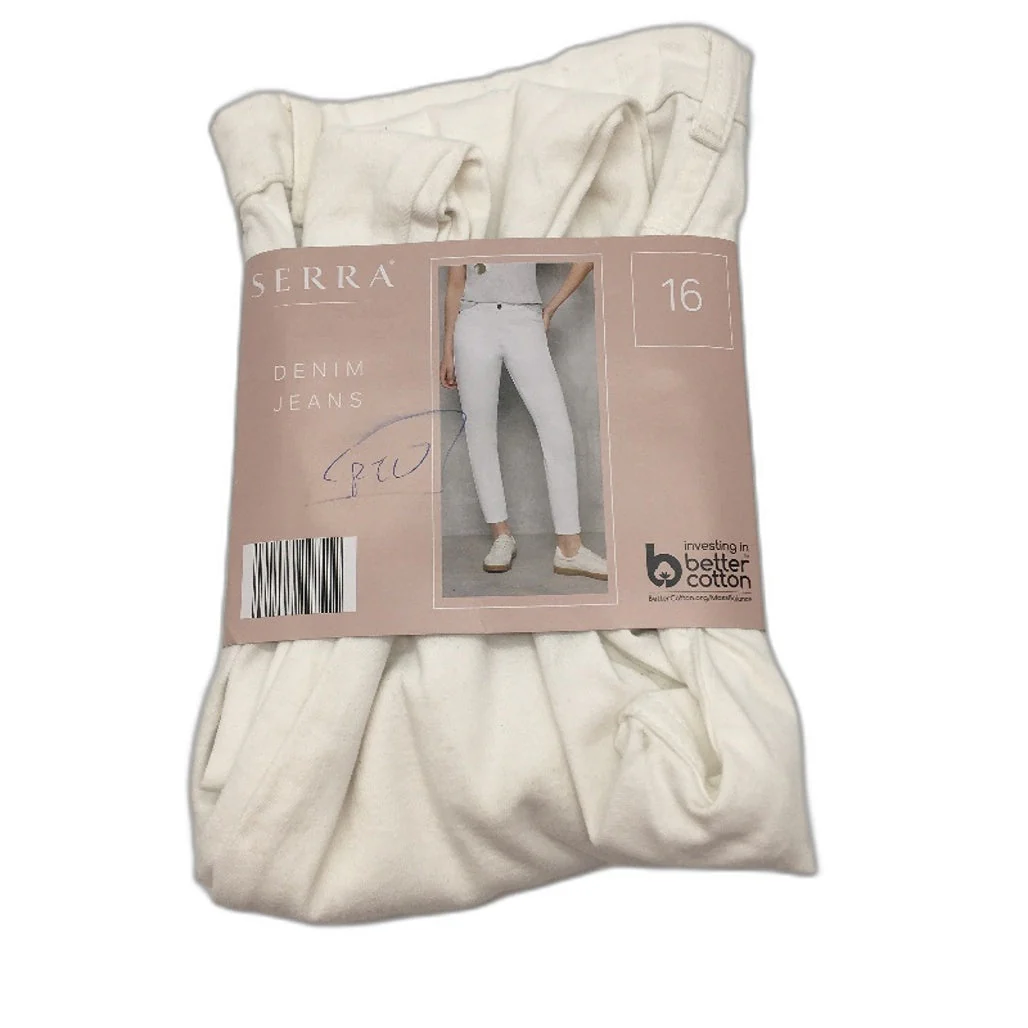 Serra Womens White Cotton Slim Fit Denim Pants Size 16 NEW - Image 2