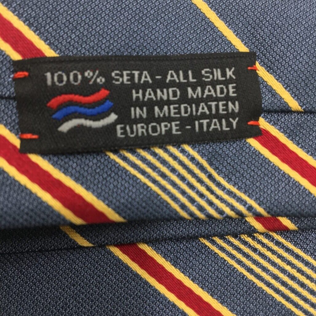 Set of 2 Multicoloured Hand Made in Italy 100 % Silk Standard Men Ties New - Image 9