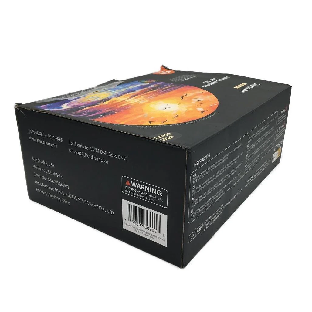 Shuttle Art 59 Piece /30 Colours Acrylic Painting Art Set Inc Easel NEW - Image 11
