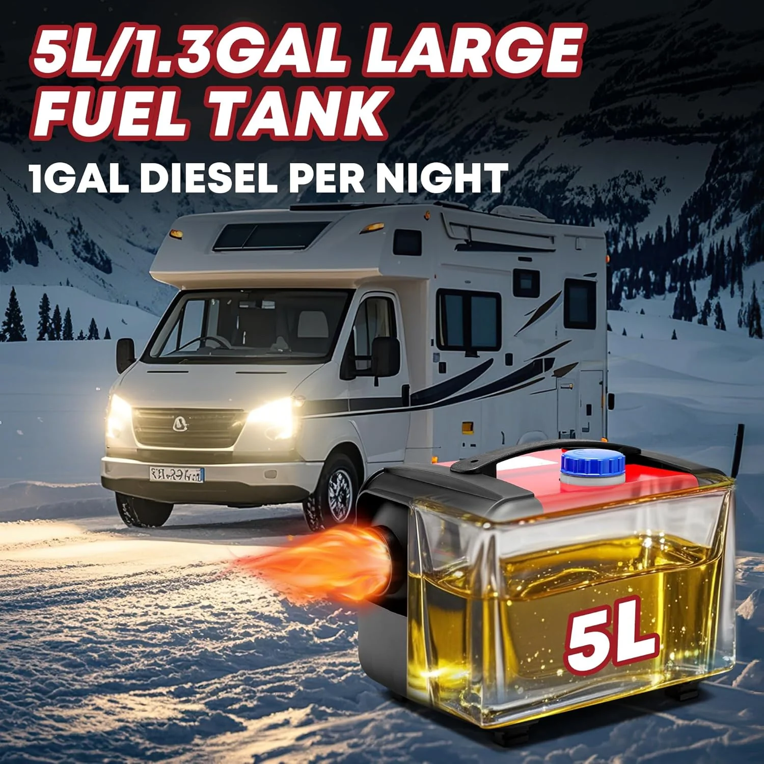 Silvel 5Kw All In One Portable 12V Diesel Air Heater Lcd Display & Remote NEW - Image 3