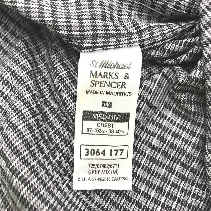 St Michael Marks & Spencer Fine Cotton Checkered Button Up Shirt Mens Size M - Image 6