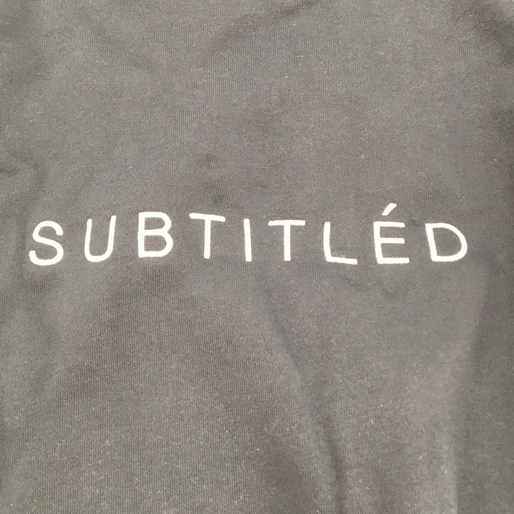 Subtitled Embroidered Logo Crew Neck Fleece Navy Jumper Ladies Size Medium - Image 4