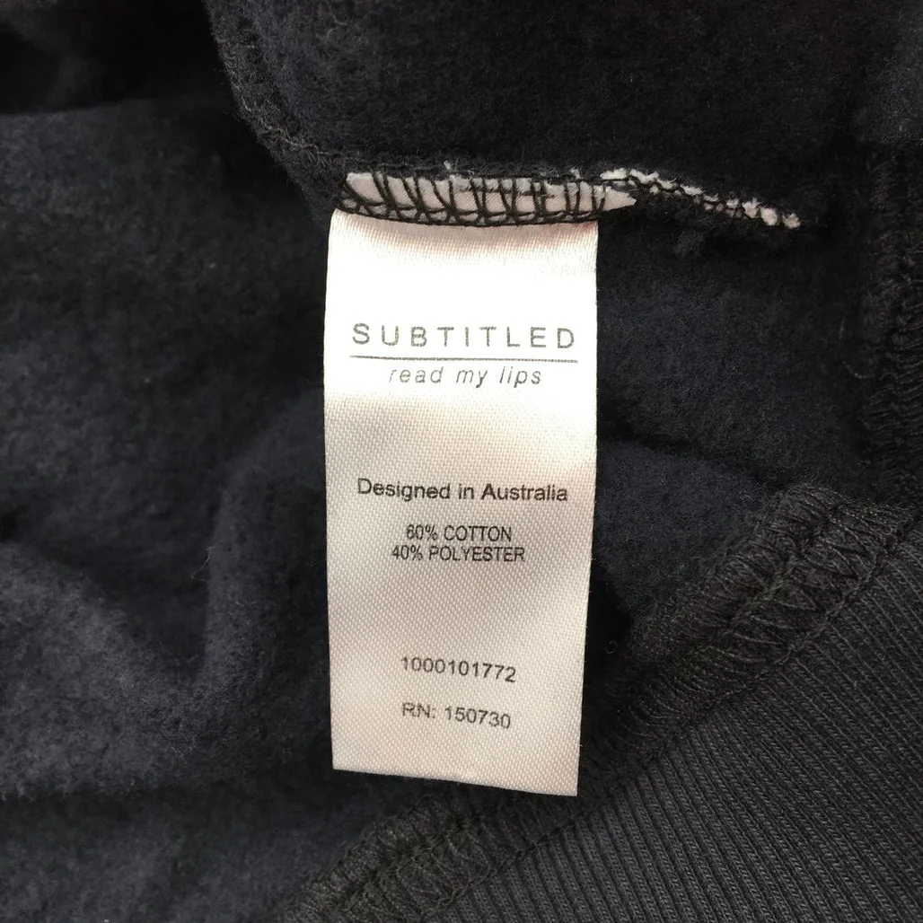 Subtitled Embroidered Logo Crew Neck Fleece Navy Jumper Ladies Size Medium - Image 6