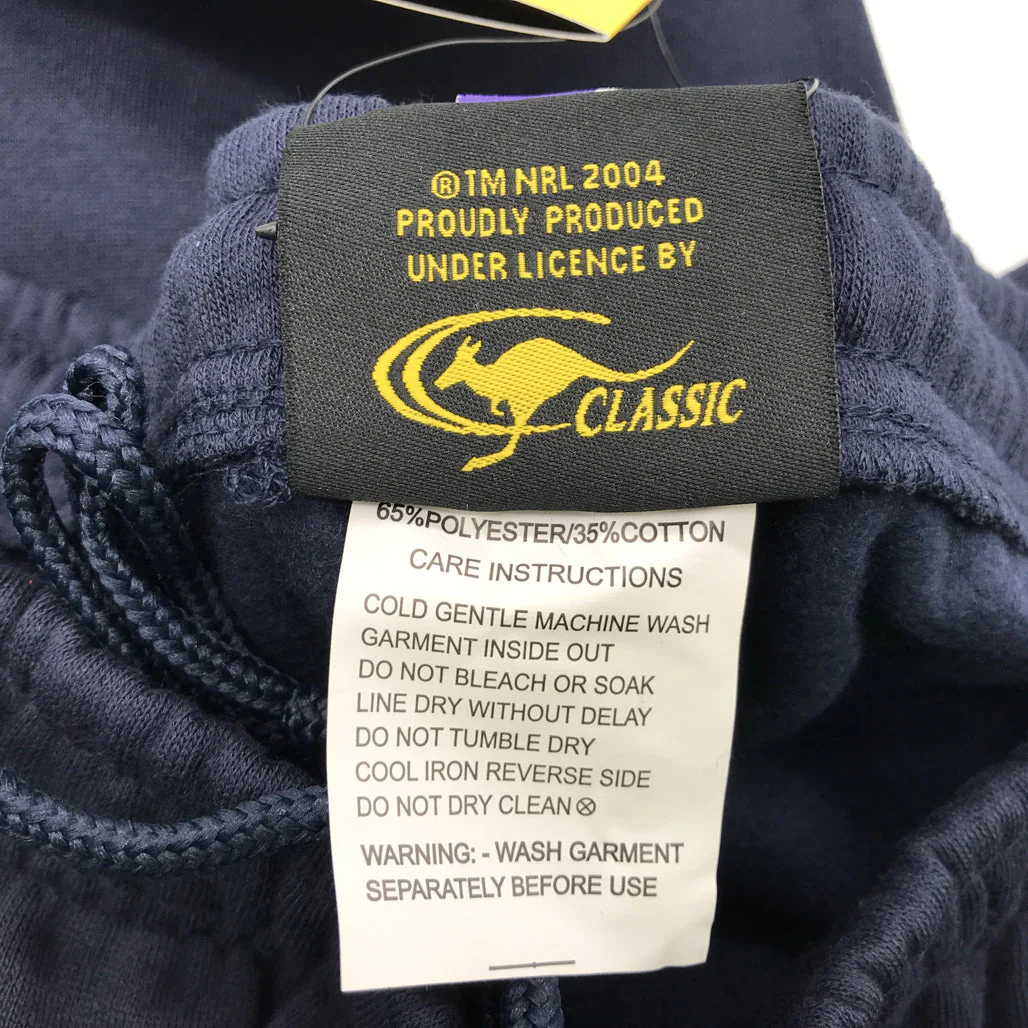 Supporter NRL Storm Mens Fleece Navy Logo Shorts Size 4XL NEW - Image 4