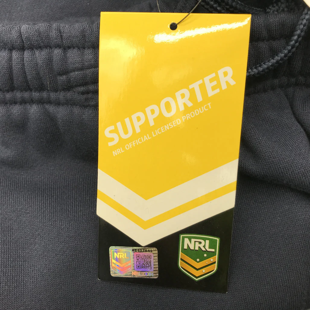 Supporter NRL Storm Mens Fleece Navy Logo Shorts Size 4XL NEW - Image 5