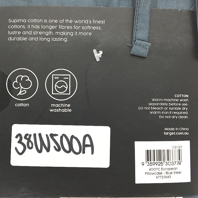 Suprima Set of 1 Blue Steel Posture & 2 European Pillowcases NEW - Image 4