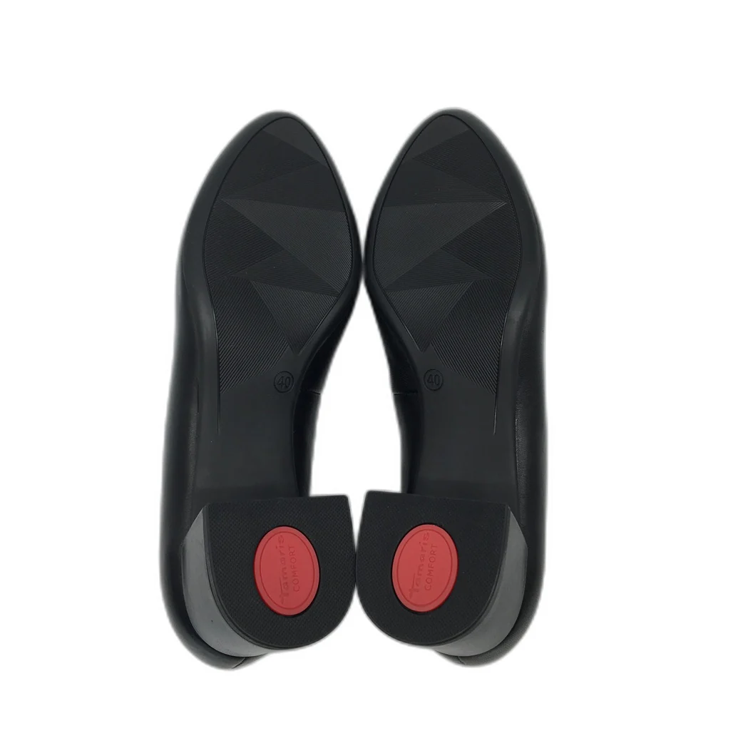 Tamaris Comfort Fit Soft Leather Black Heeled Shoes Ladies Size 40 US 8.5 NEW - Image 8