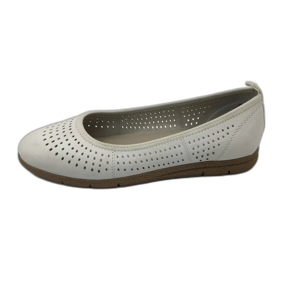 Tamaris Comfort Leather Ballerina Flats White Nappa Ladies Size EU 41 US 9.5 NEW - Image 7