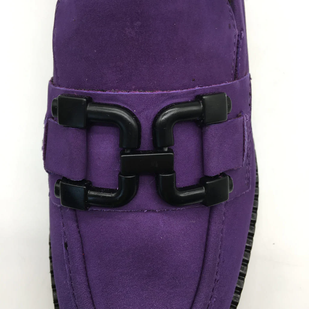 Tamaris Comfort Suede Leather Wedge Heel Loafer Purple Ladies Size US 8.5 NEW - Image 7