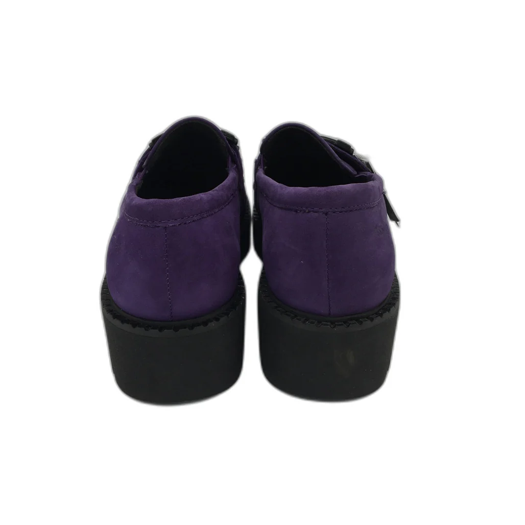 Tamaris Comfort Suede Leather Wedge Heel Loafer Purple Ladies Size US 8 NEW - Image 5