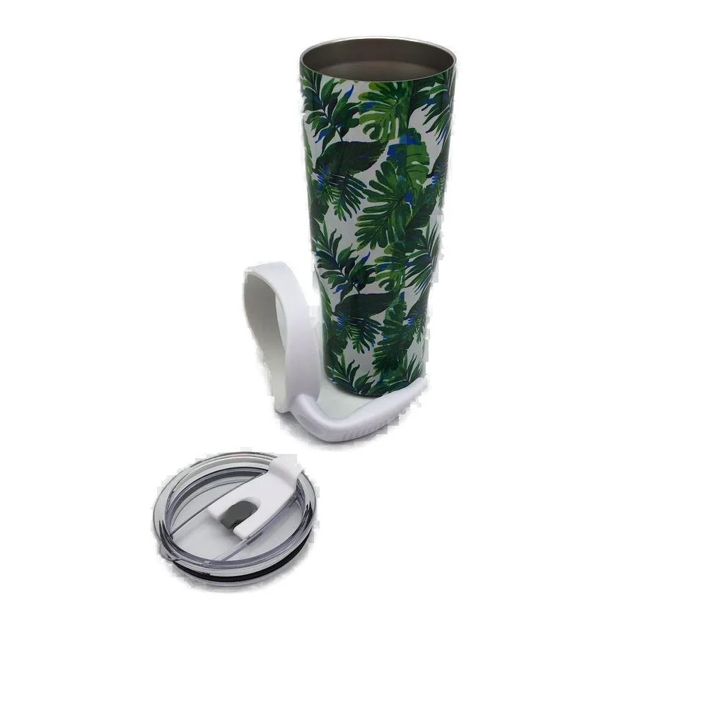Thily 1180ml Stainless Steel Green Plants Handle/Straw Travel Mug NEW - Image 4