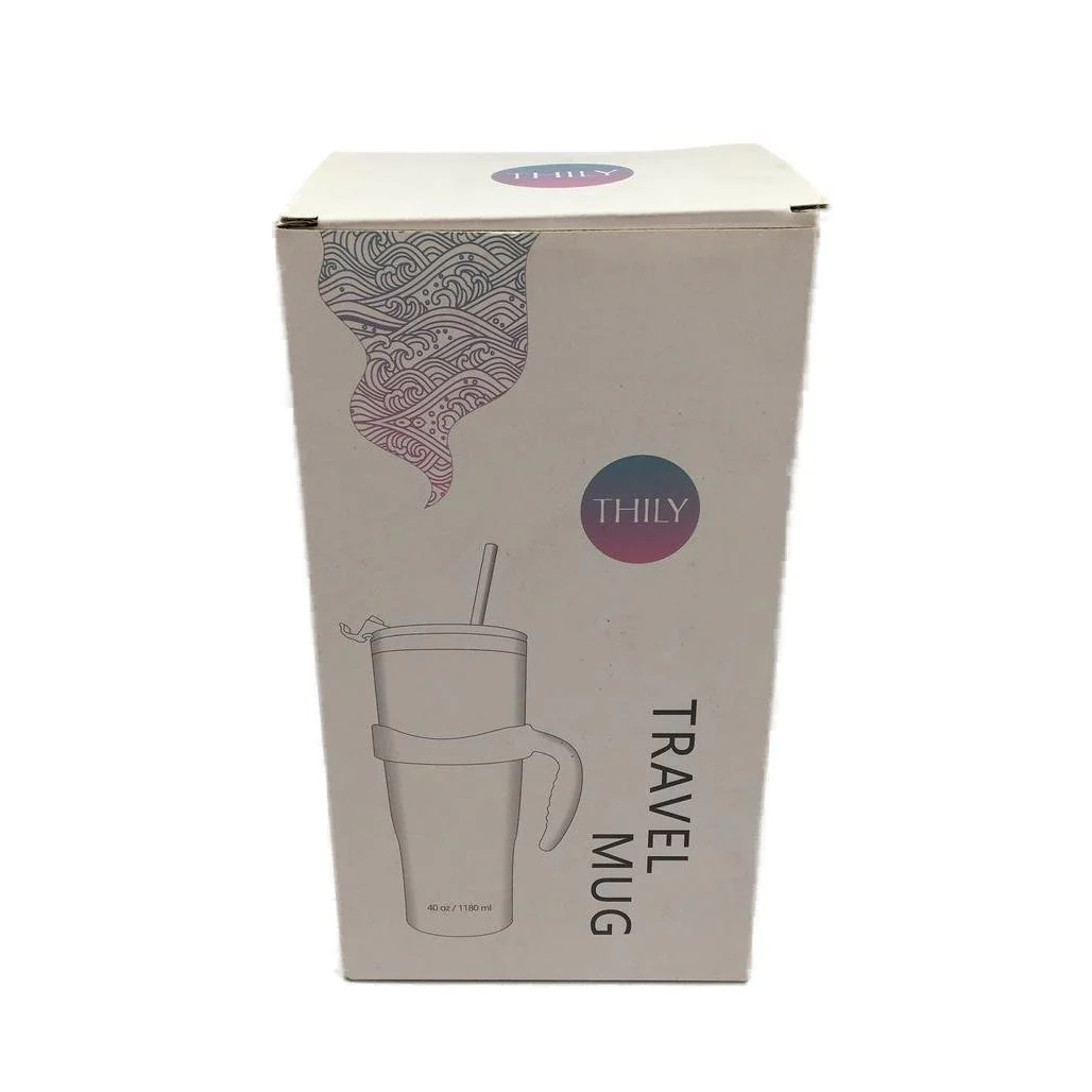 Thily 1180ml Stainless Steel Green Plants Handle/Straw Travel Mug NEW - Image 5