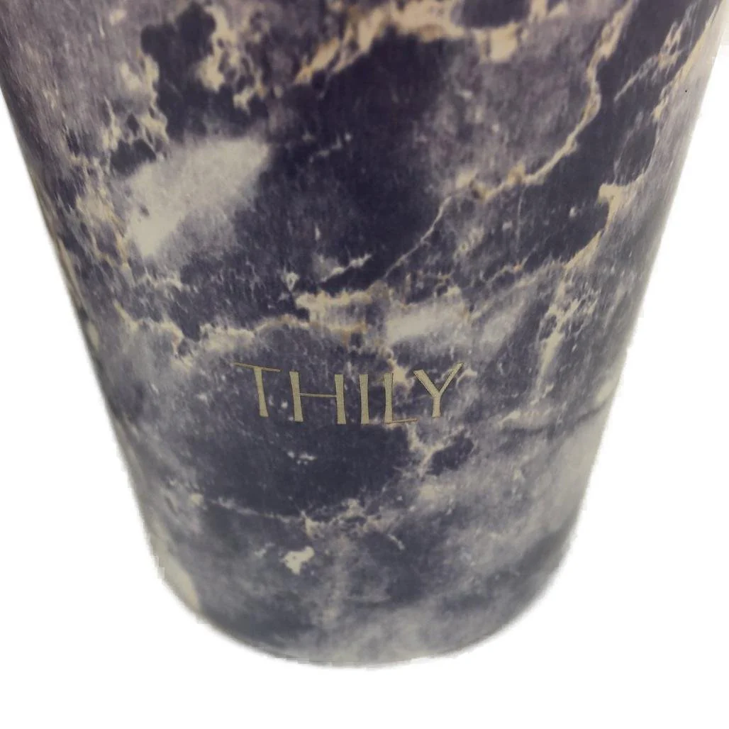 Thily 2 Piece Stainless Steel Gold & Blue Marble 780ml Travel Tumblers NEW - Image 3