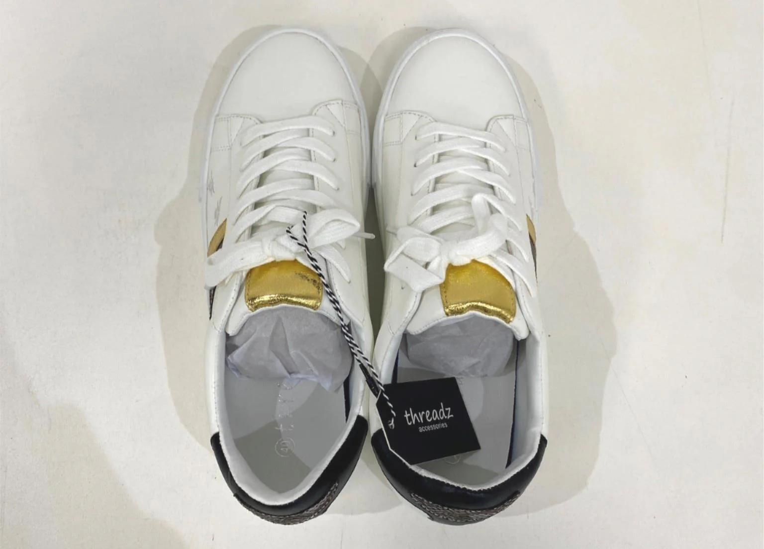 Threadz Blk,Gld,Silv Striped Bug Sneakers Ladies Various Sizes NEW - Image 8