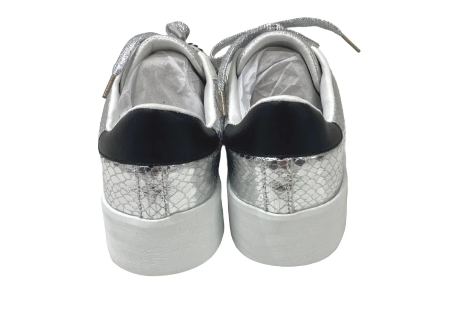 Threadz Silver Metallic Star White Sneakers Ladies Various Sizes NEW - Image 8