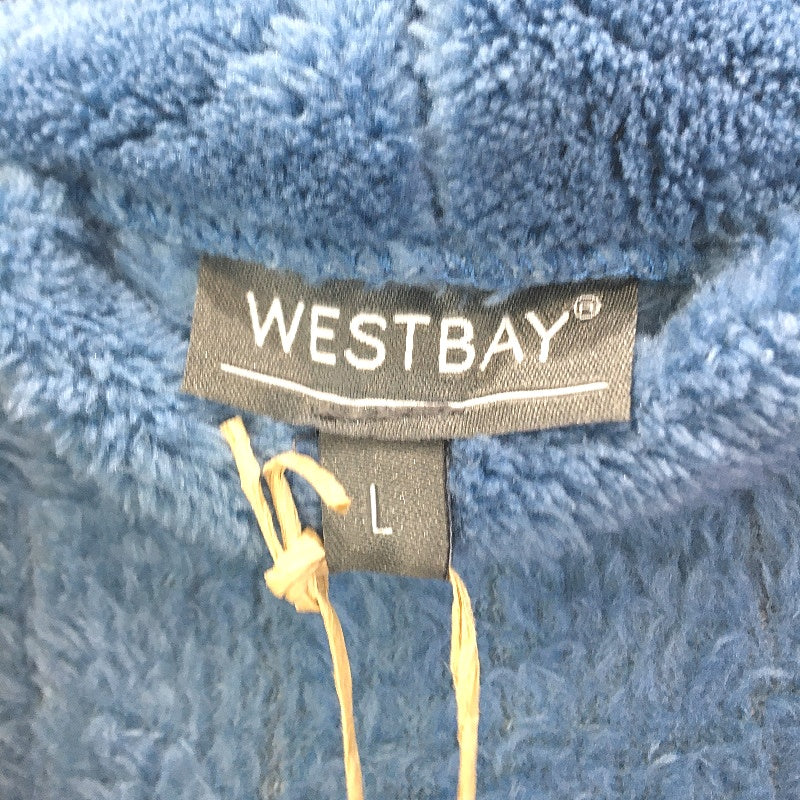Westbay Super Soft Plush Blue Waist Tie Up Fleece Robe Mens Size L NEW - Image 4