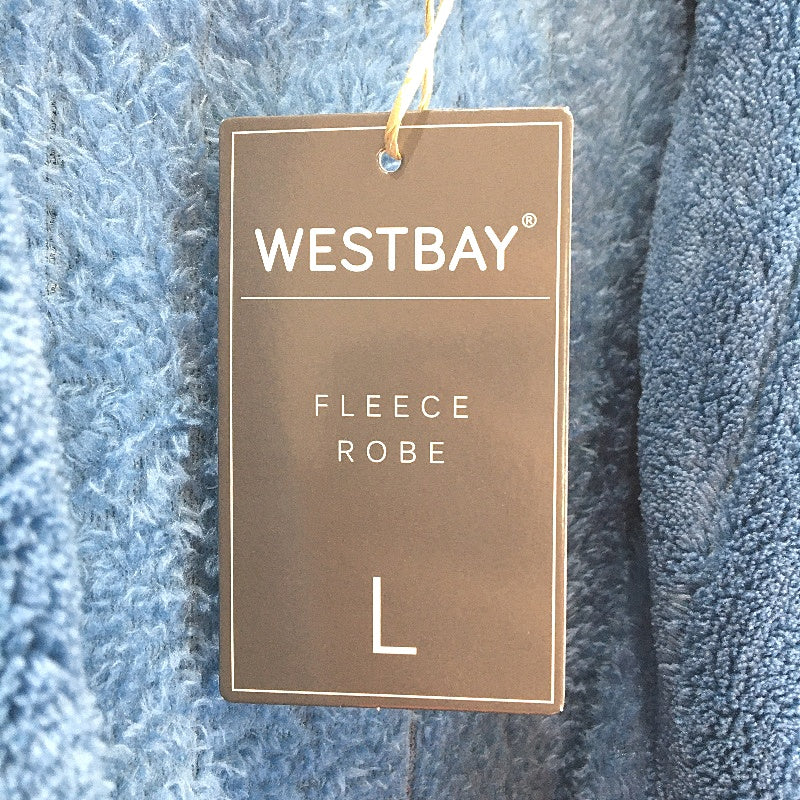 Westbay Super Soft Plush Blue Waist Tie Up Fleece Robe Mens Size L NEW - Image 5