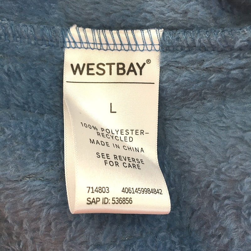 Westbay Super Soft Plush Blue Waist Tie Up Fleece Robe Mens Size L NEW - Image 6
