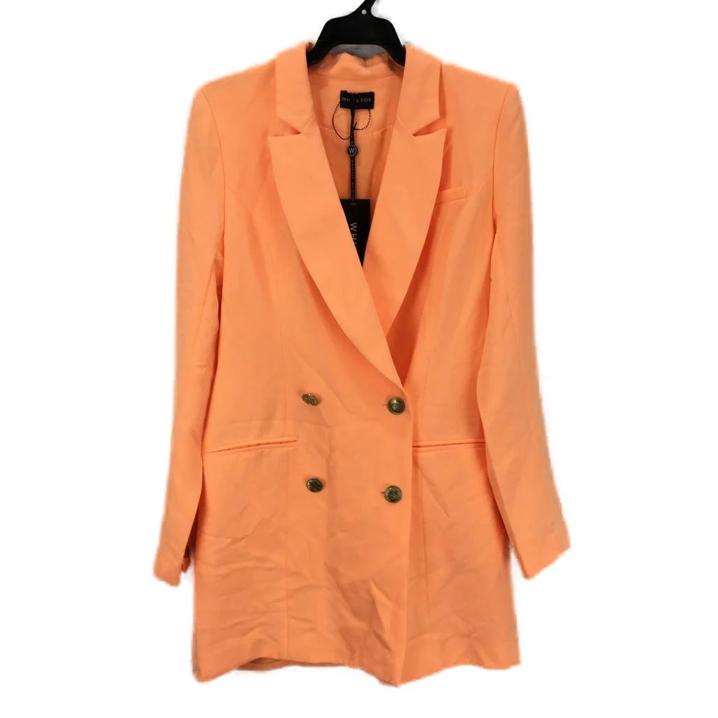 White Fox Long Island Peach Orange Double Breasted Blazer Dress Ladies Sz S NEW