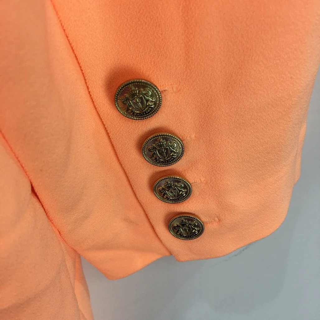White Fox Long Island Peach Orange Double Breasted Blazer Dress Ladies Sz S NEW - Image 3